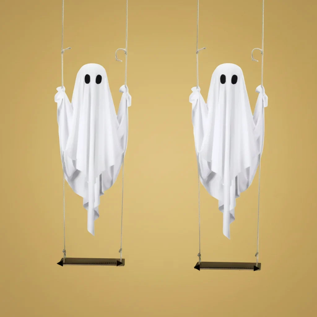 Hanging LED Swinging Ghost Halloween Outdoor Decoration