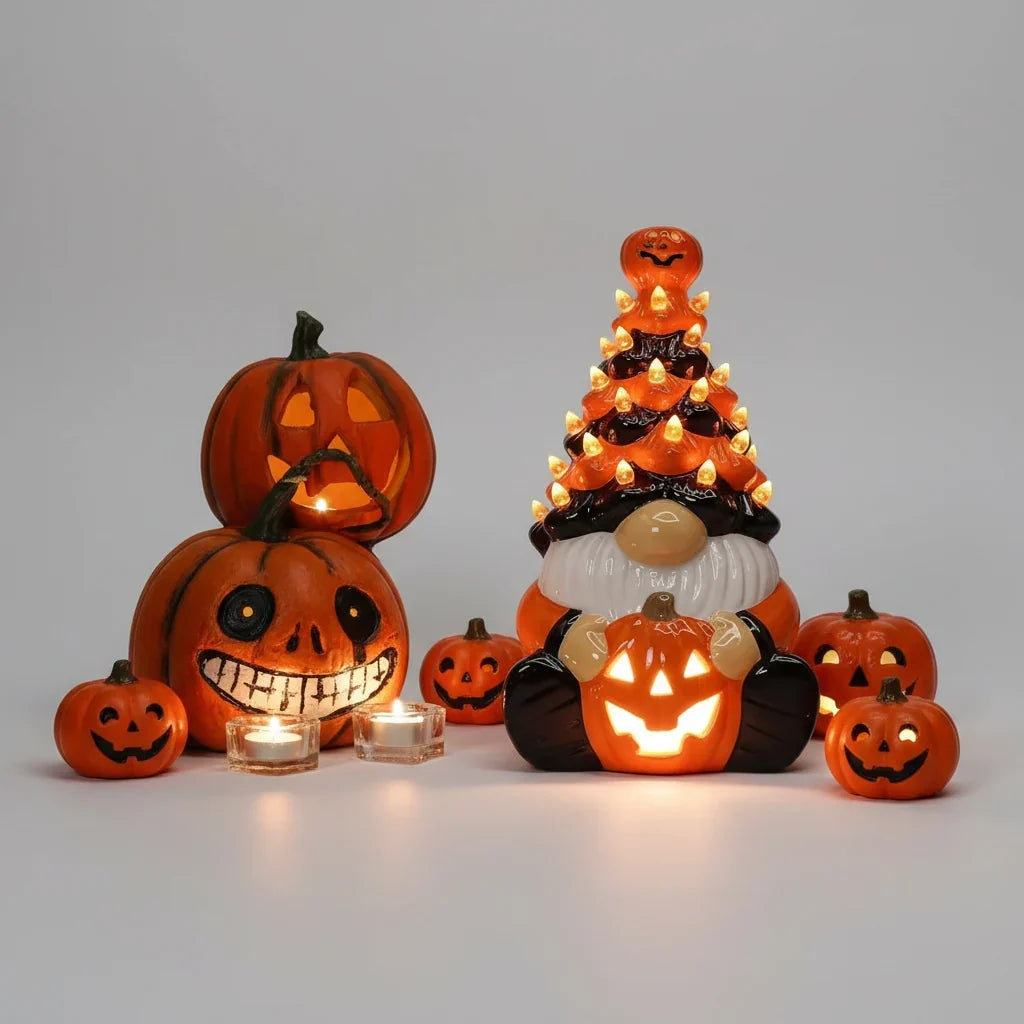 Vintage Gnome LED Lantern Halloween Bedside Decoration