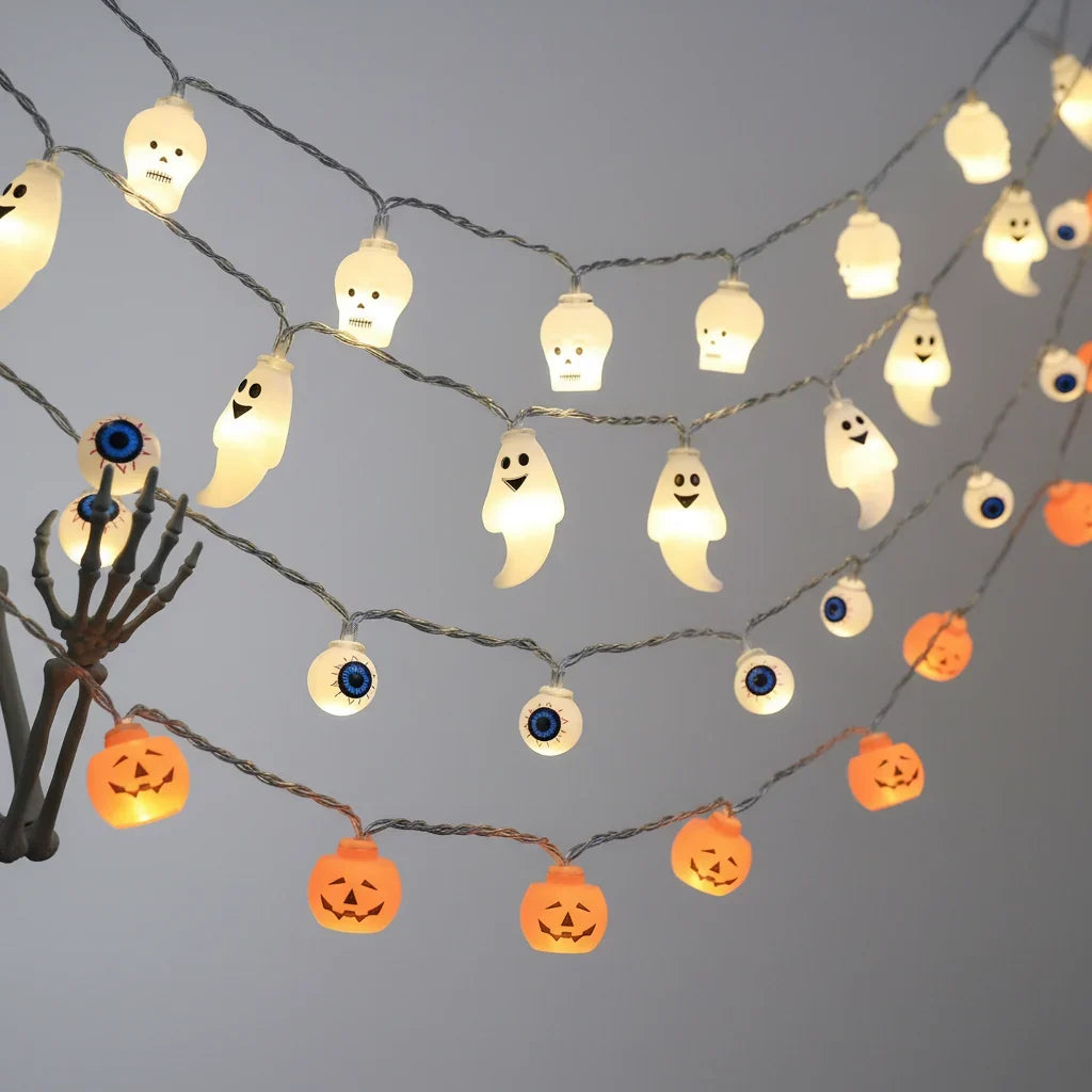 LED Halloween Motif Garland Light-Up Party Decoration