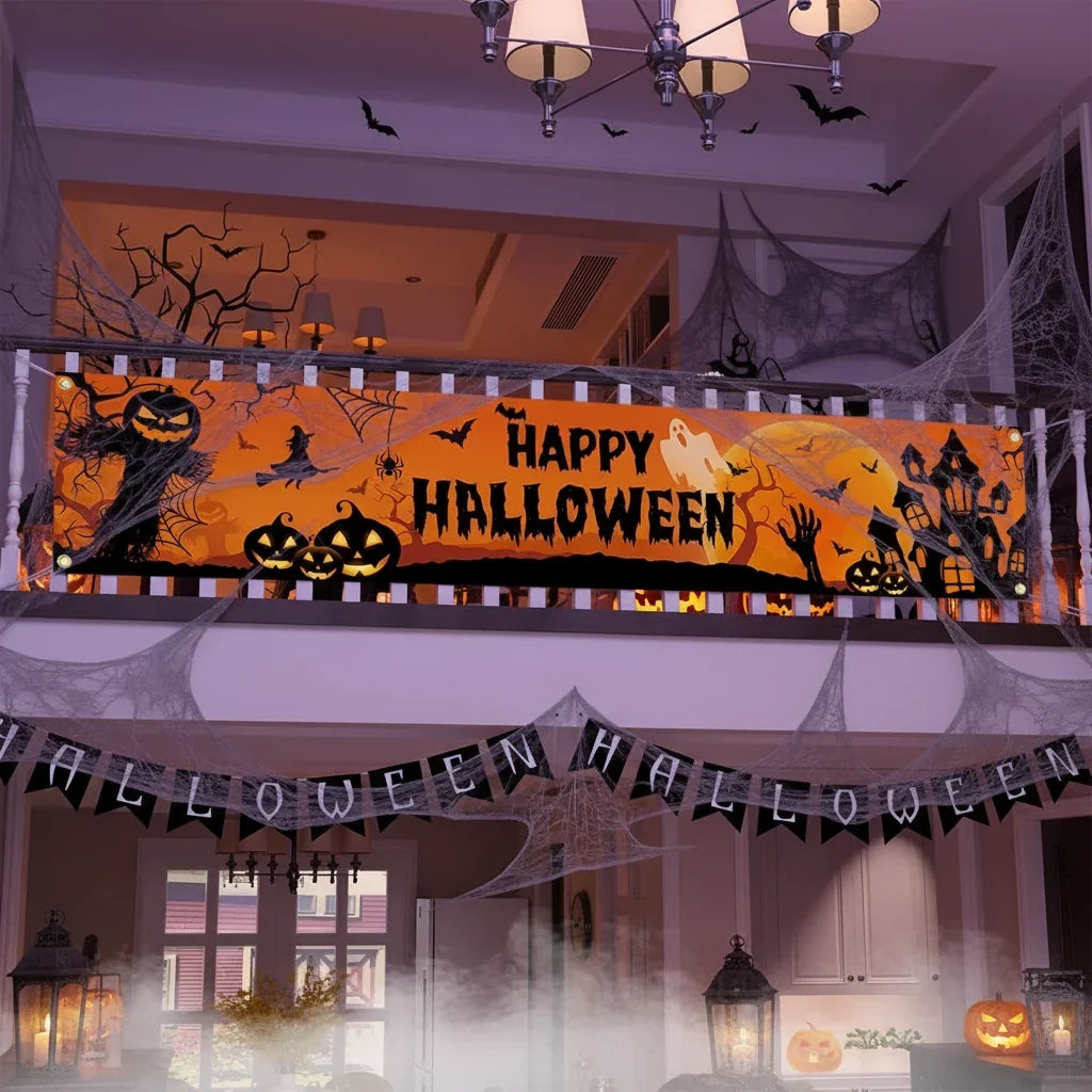 Pumpkin & Bat Banner Halloween Outdoor Party Decoration