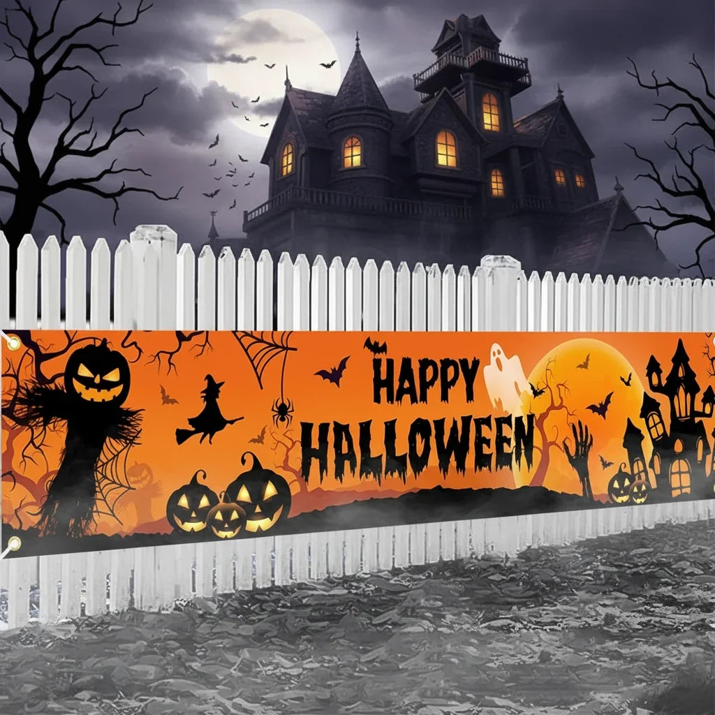 Pumpkin & Bat Banner Halloween Outdoor Party Decoration