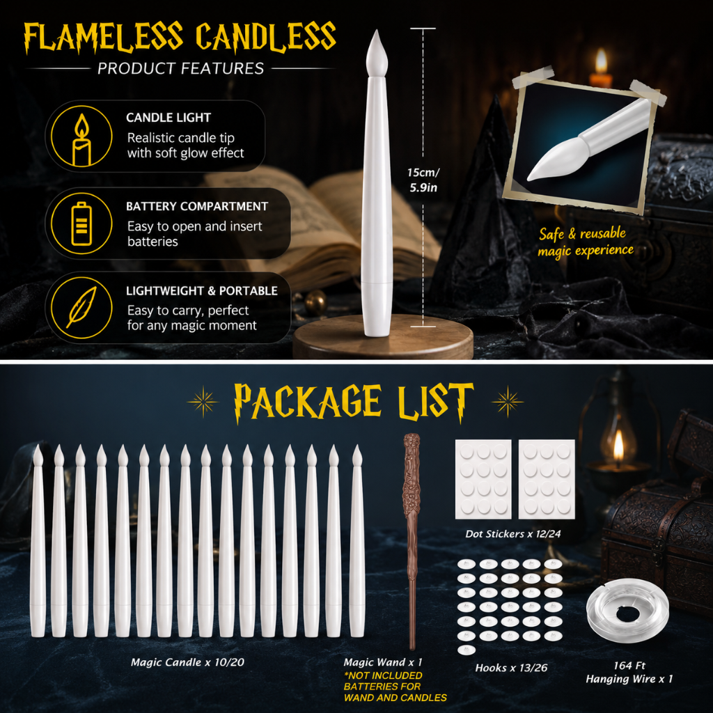 Floating LED Candles with Remote Halloween Flameless Decor
