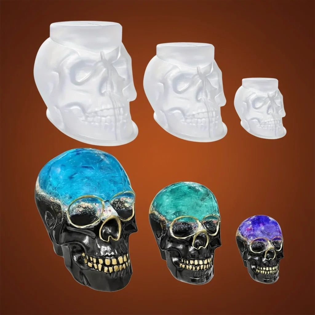 3D Skull Silicone Mold Set Halloween Craft Decoration