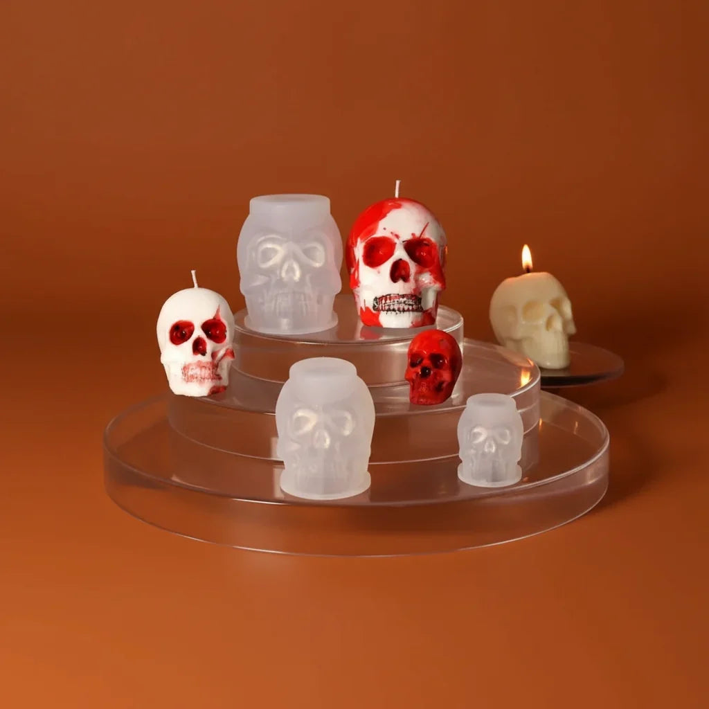 3D Skull Silicone Mold Set Halloween Craft Decoration