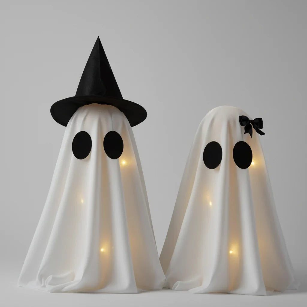 DIY Light-Up Ghosts Duo Halloween Indoor Decoration