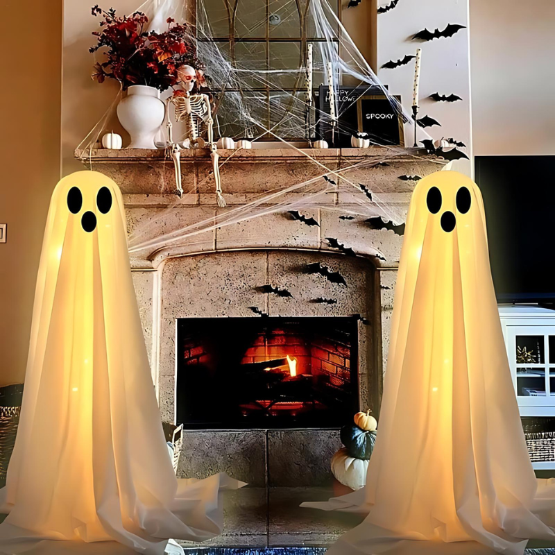 Light-Up Garden Ghosts Halloween Outdoor Decoration