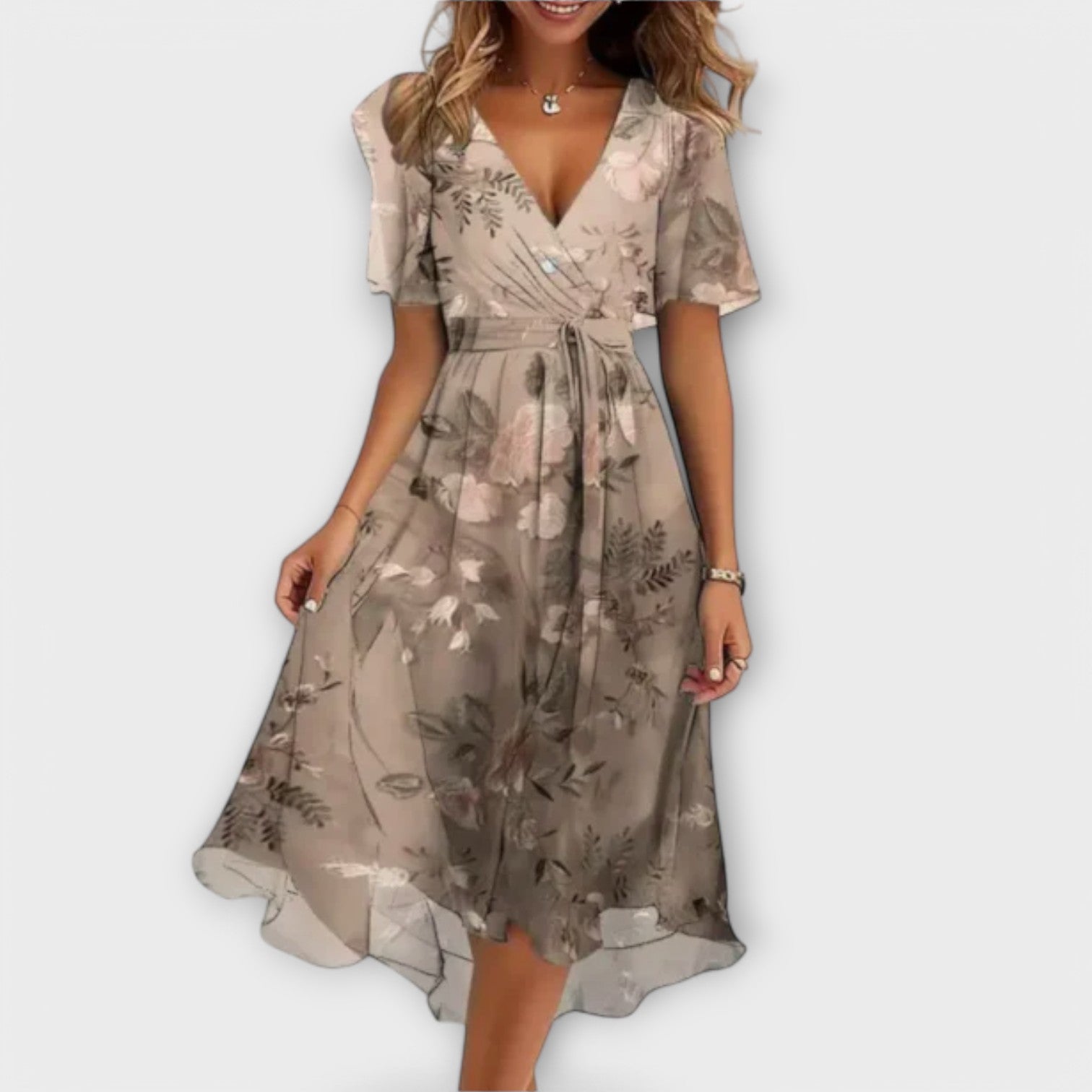 Robe maxi femme col en V