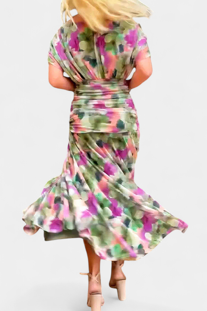 Vestido maxi para mujer con escote en V