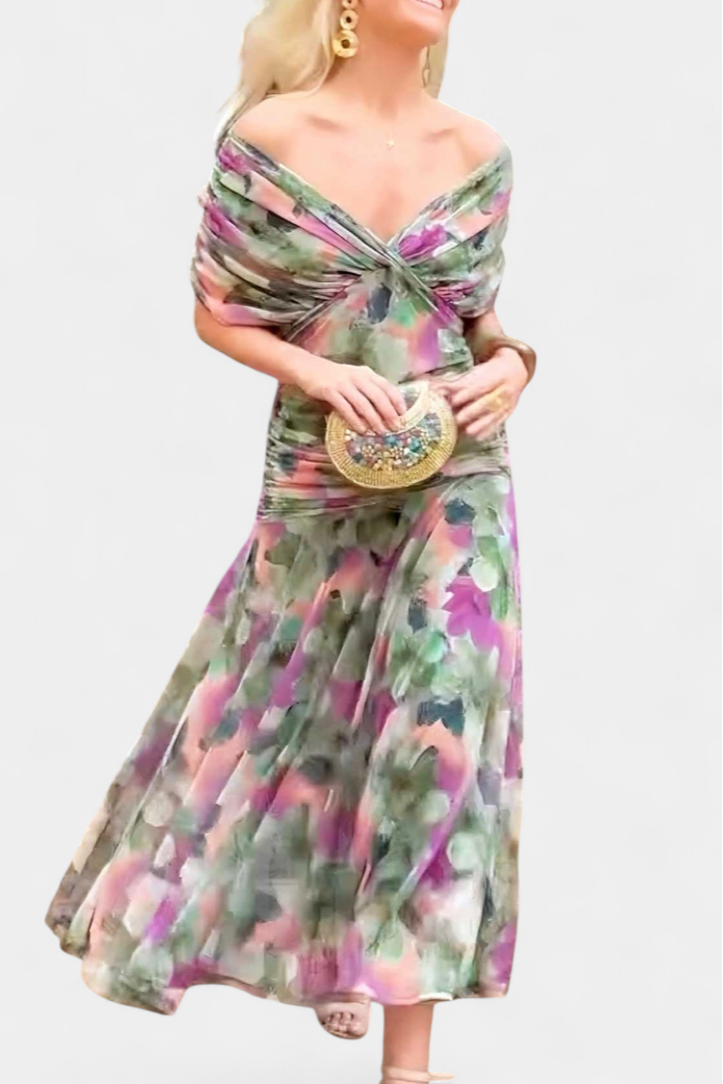 Vestido maxi para mujer con escote en V