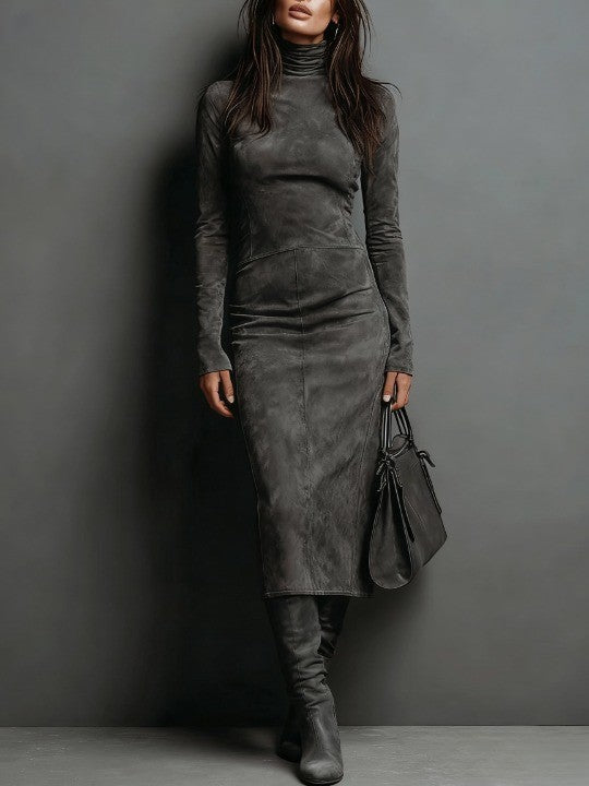 Women's Midi Dress Suede