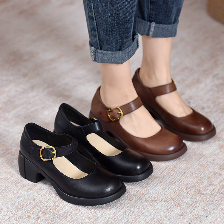 Mary Jane da donna in pelle
