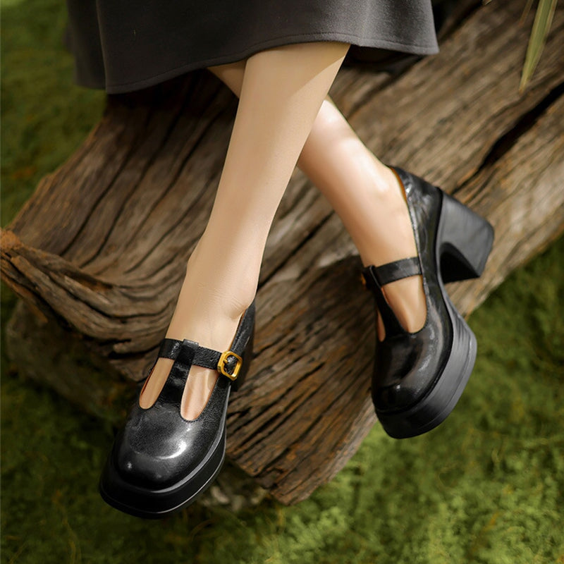 Mary Jane da donna in pelle