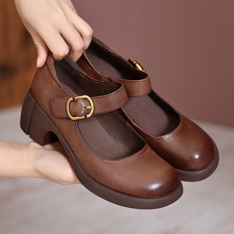 Mary Jane da donna in pelle