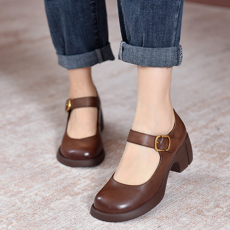 Mary Jane da donna in pelle
