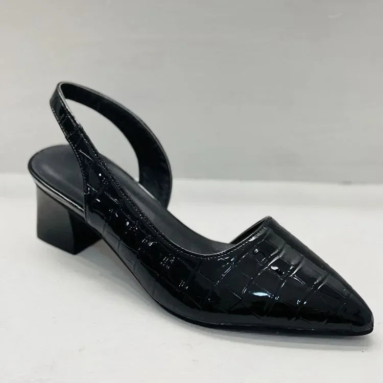 Women's Orthopedic Heels with Croco Texture