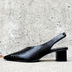 Women's Orthopedic Heels with Croco Texture