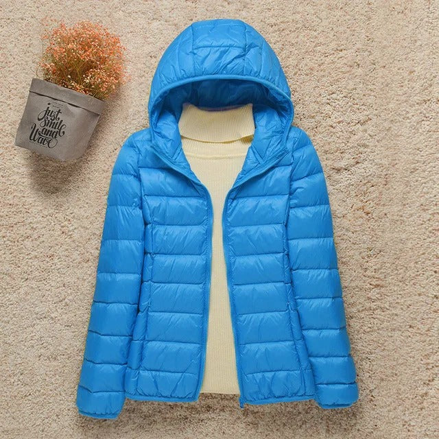 Women's Quilted Down Jacket with Hood