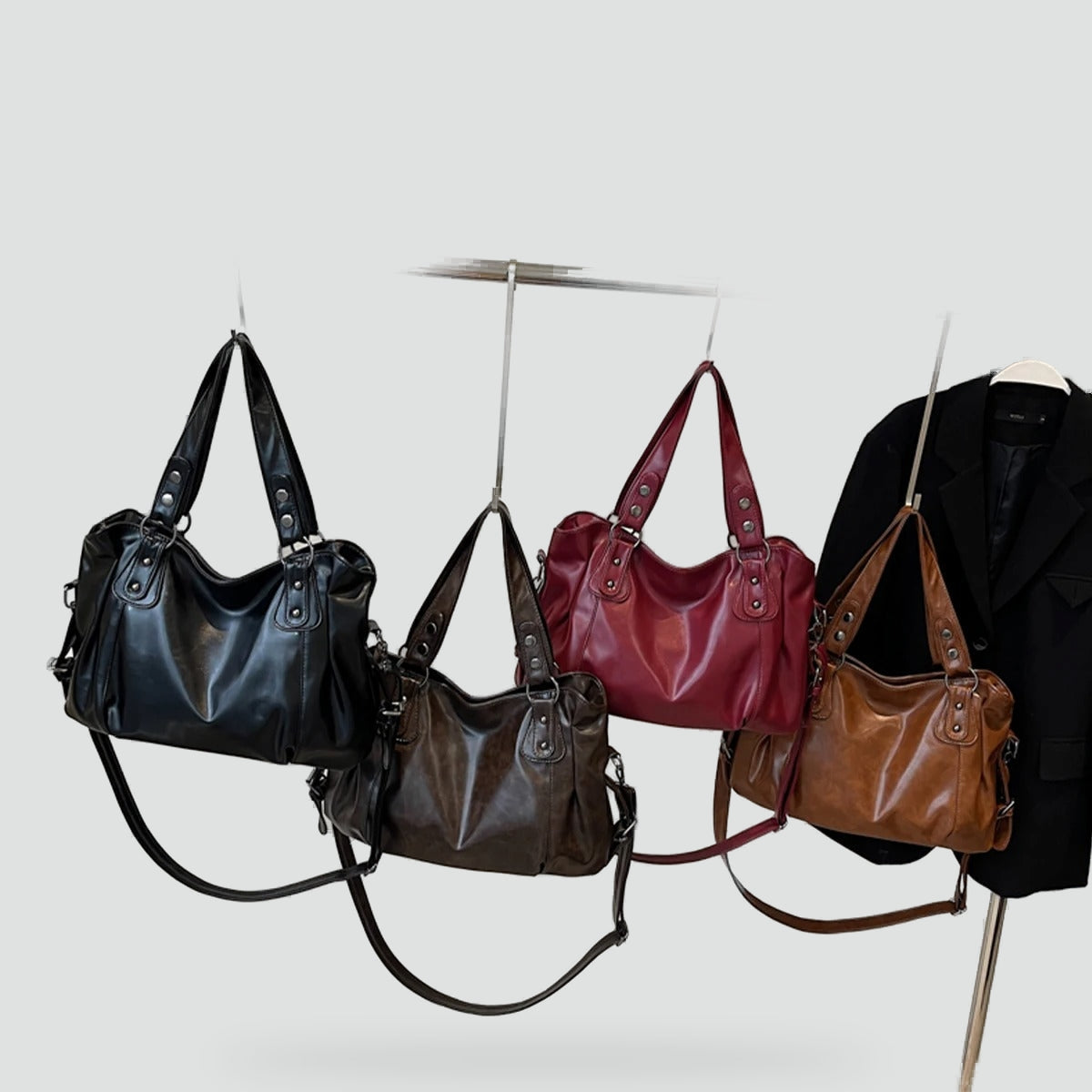 Borsa a spalla vintage retrò da donna in pelle vegana
