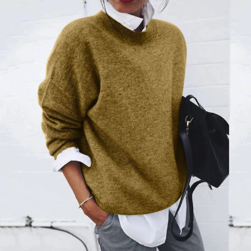 Women's Knit Sweater Relaxed Drape Clean Design