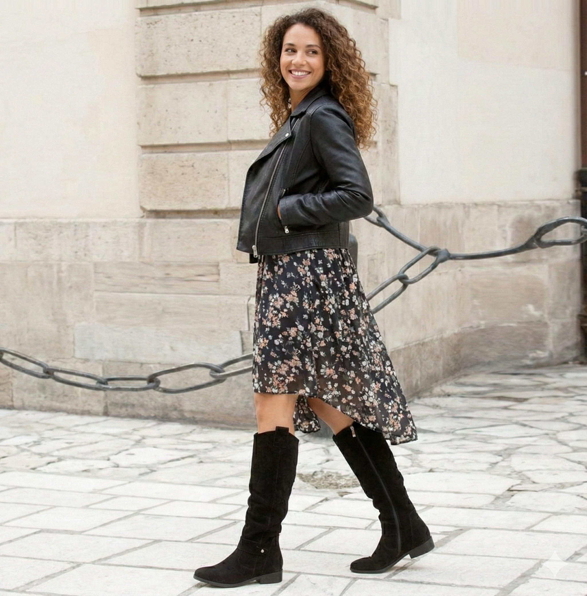 Women's Knee-High Slouch Boots Low Block Heel Pull-On