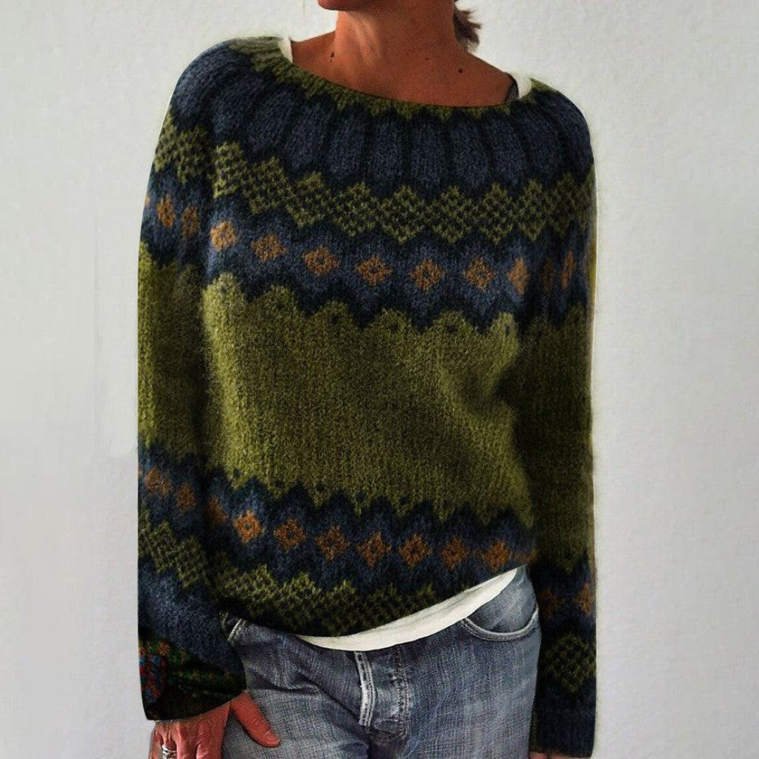 Women's Striped Sweater Soft Knit Relaxed Cut